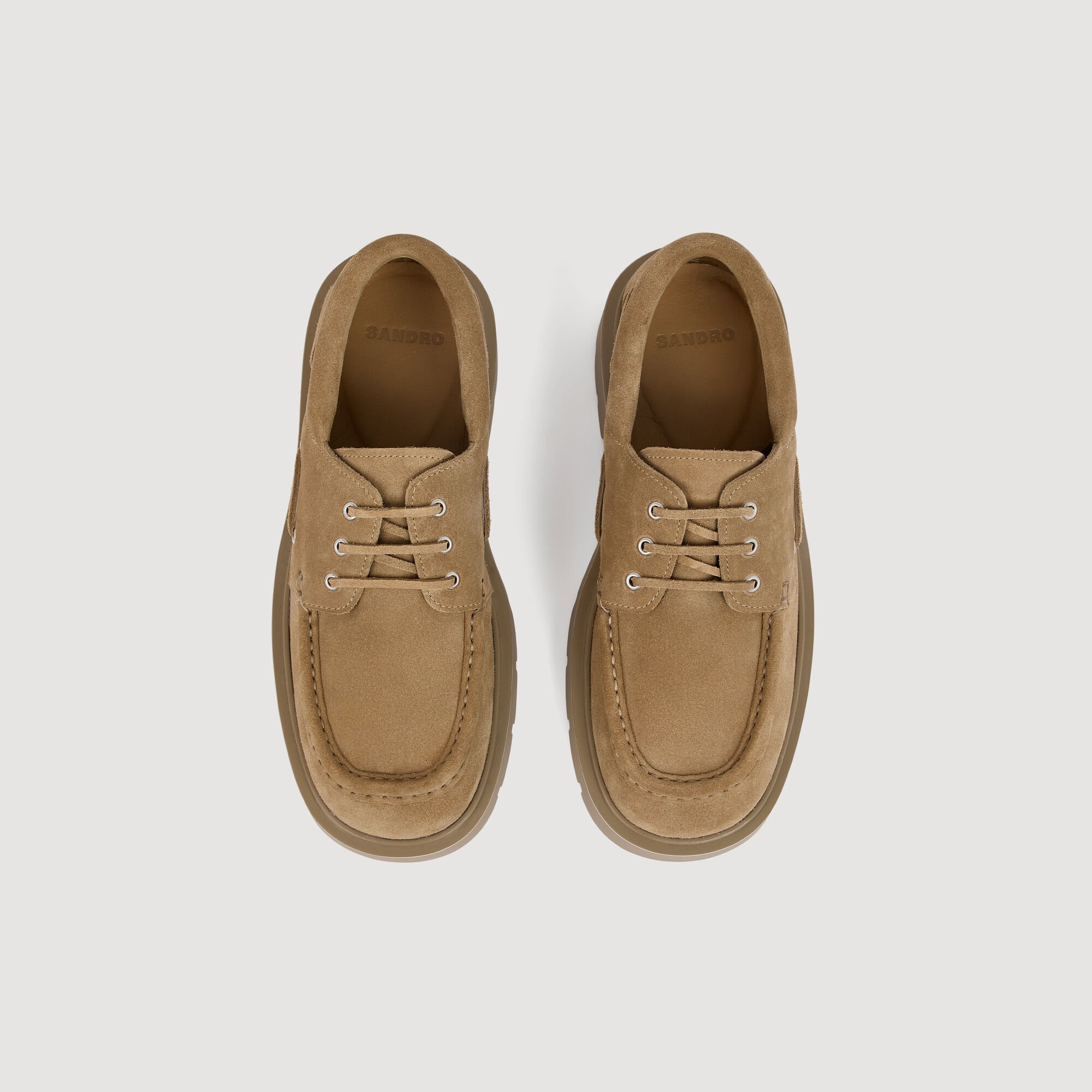 Split leather boat shoes