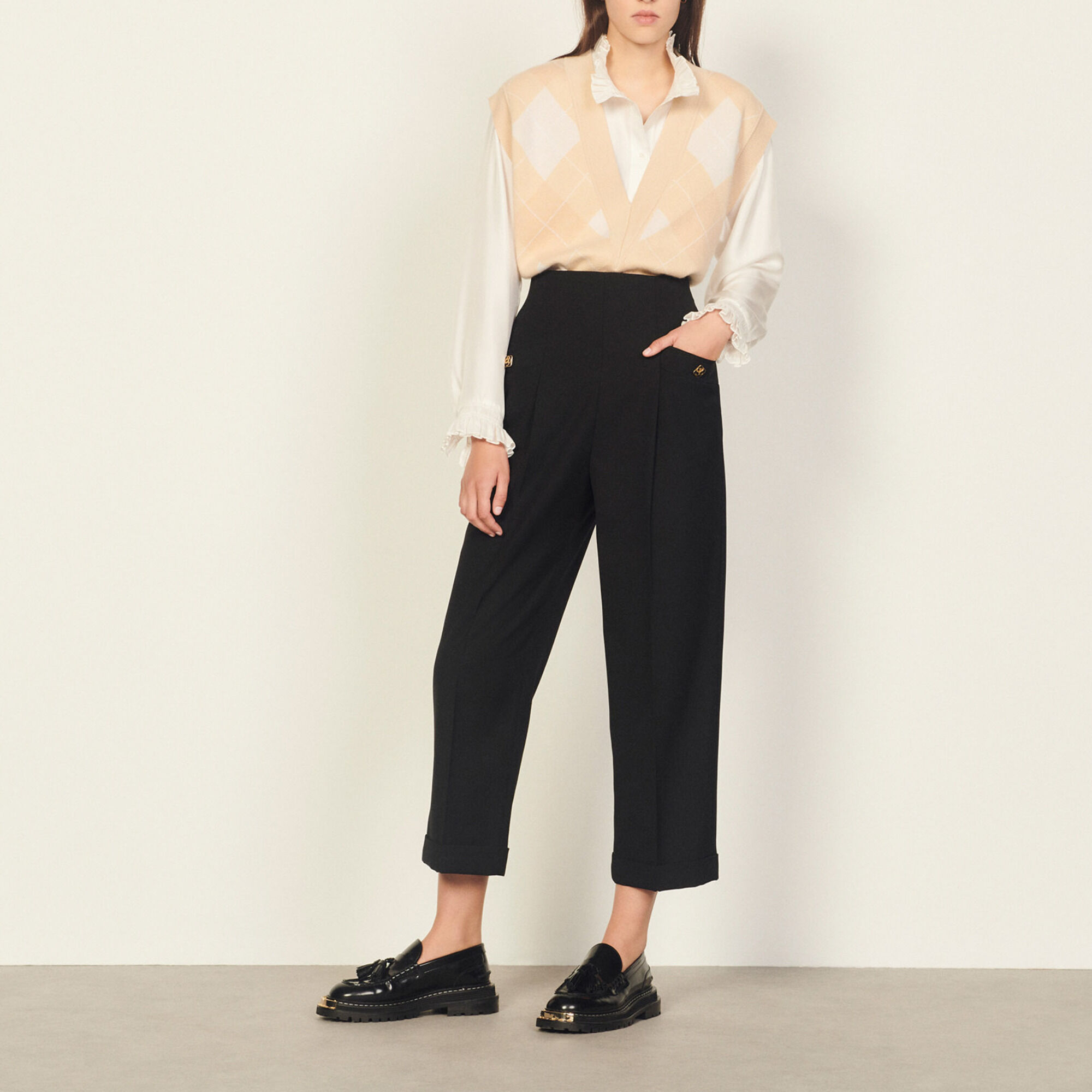 Sandro high waisted pants hotsell