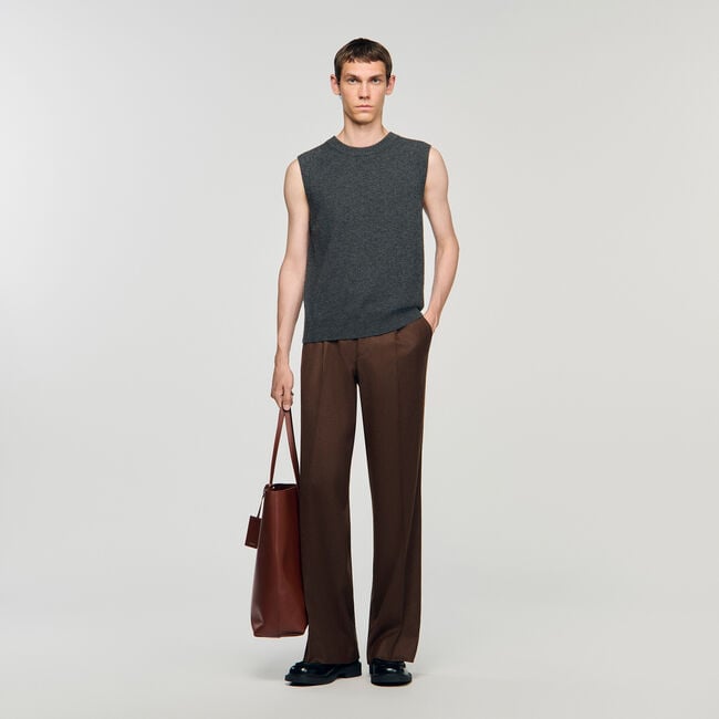 Wide-leg wool trousers