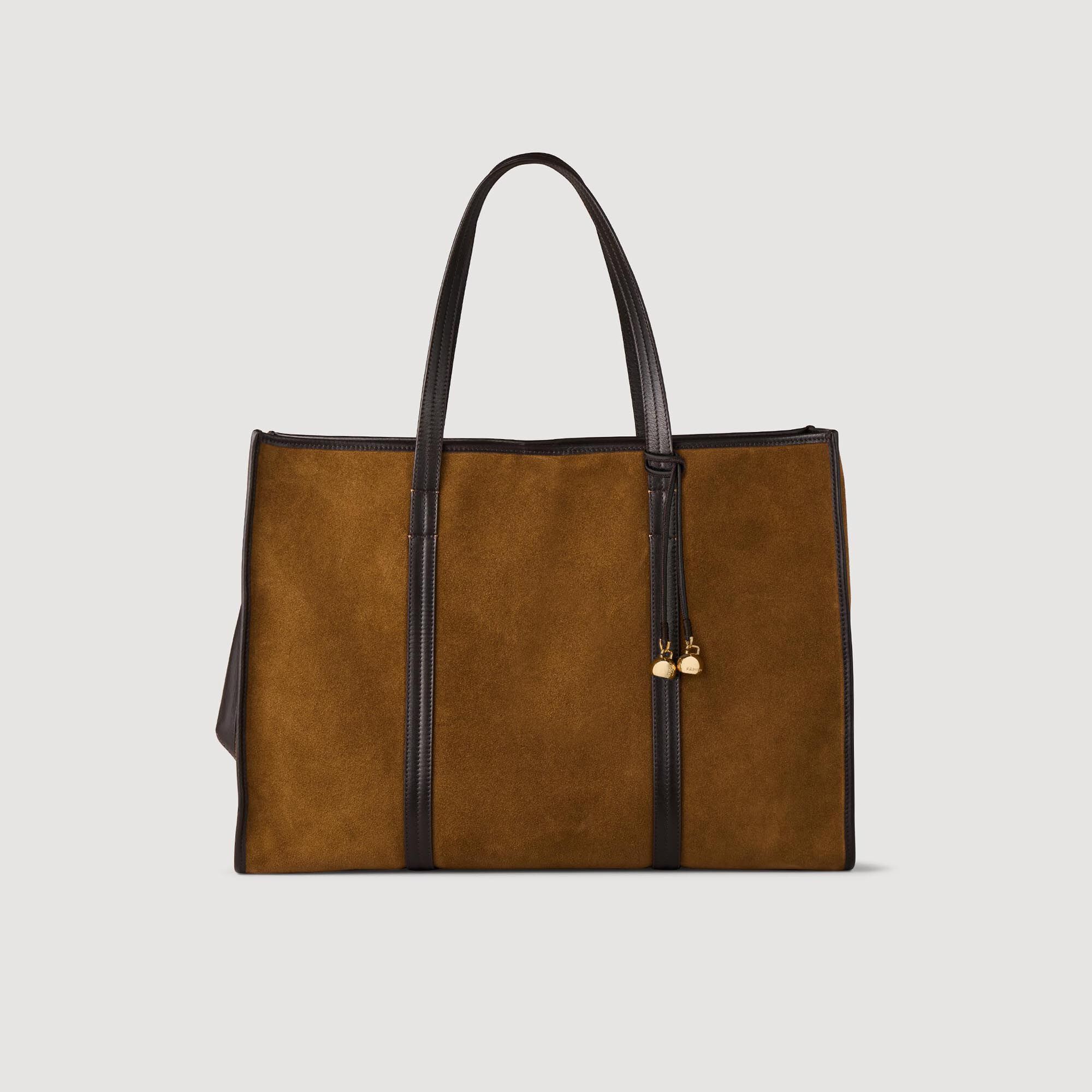 Large suede tote best sale