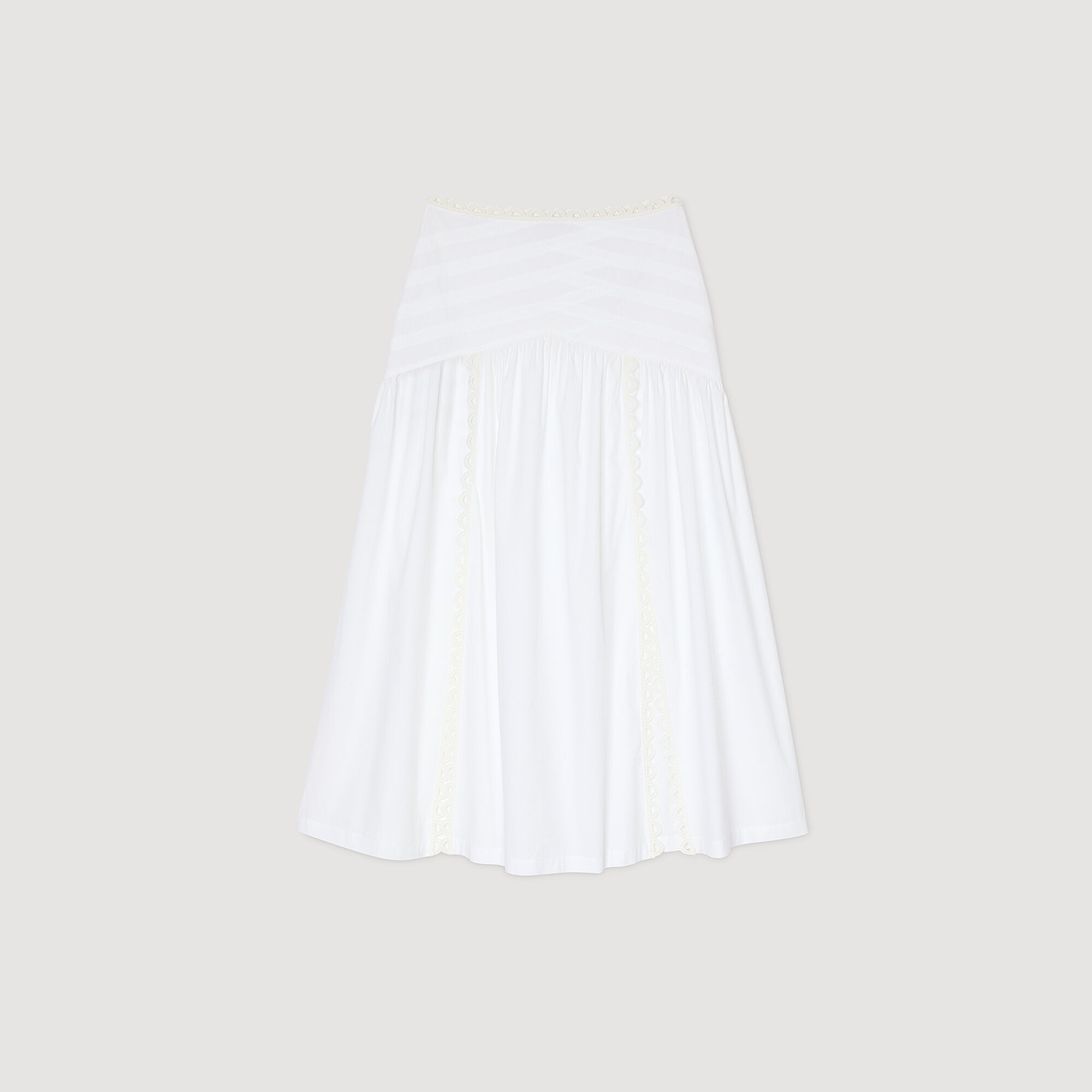 Long poplin skirt
