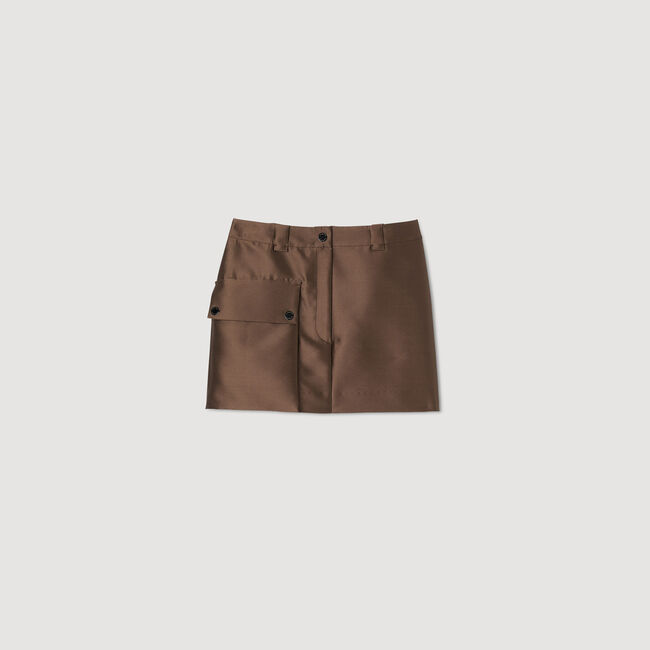 Satin short skirt