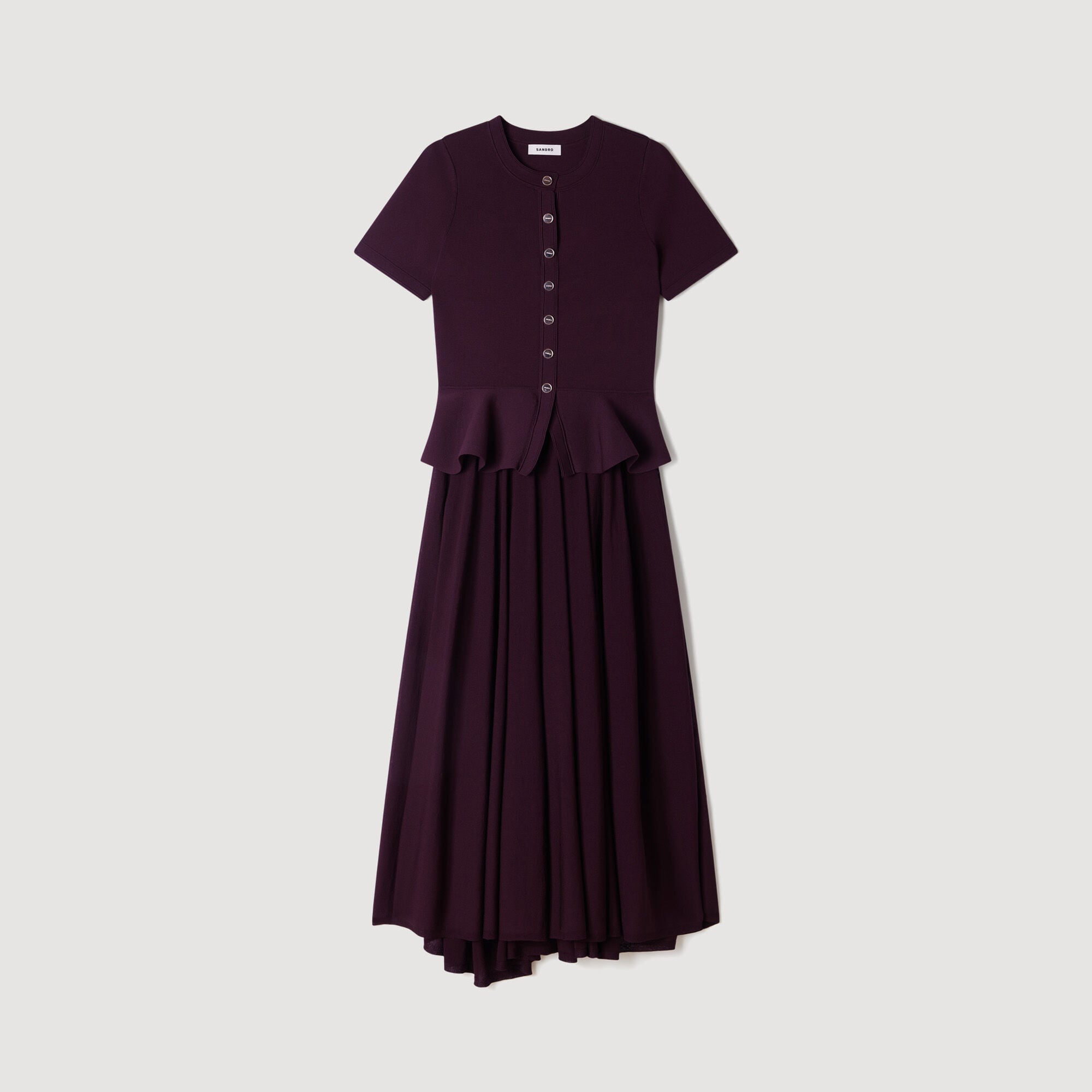 Knit maxi dress with peplum - Women | Sandro