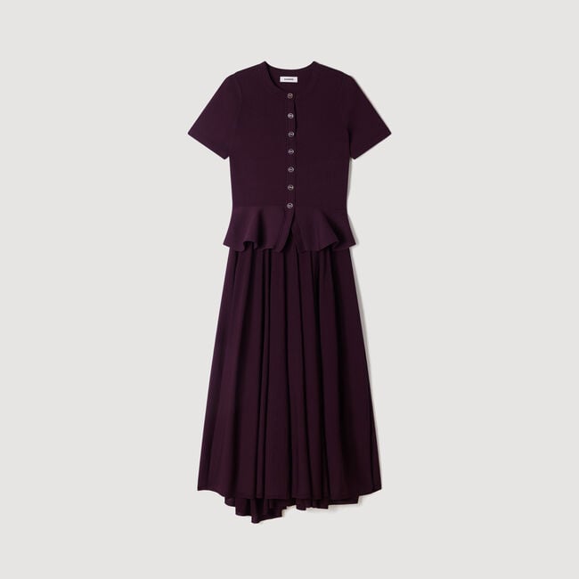 Knit maxi dress with peplum - Women | Sandro