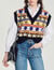 Sleeveless sweater with motif