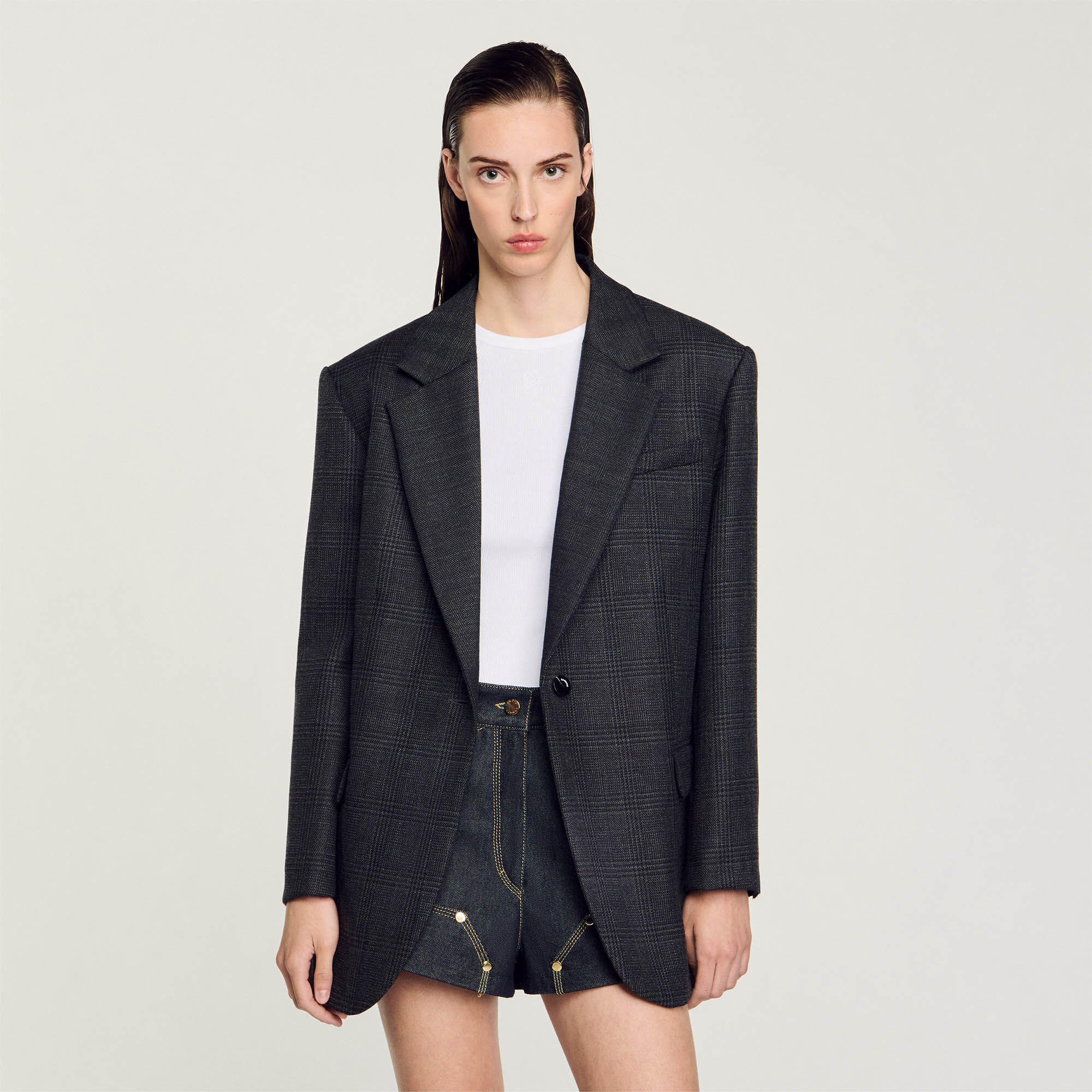 Checked suit jacket