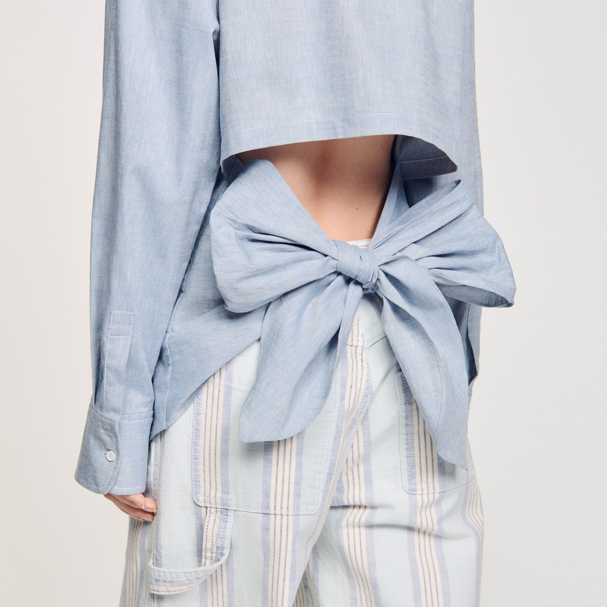 Long tie-back shirt