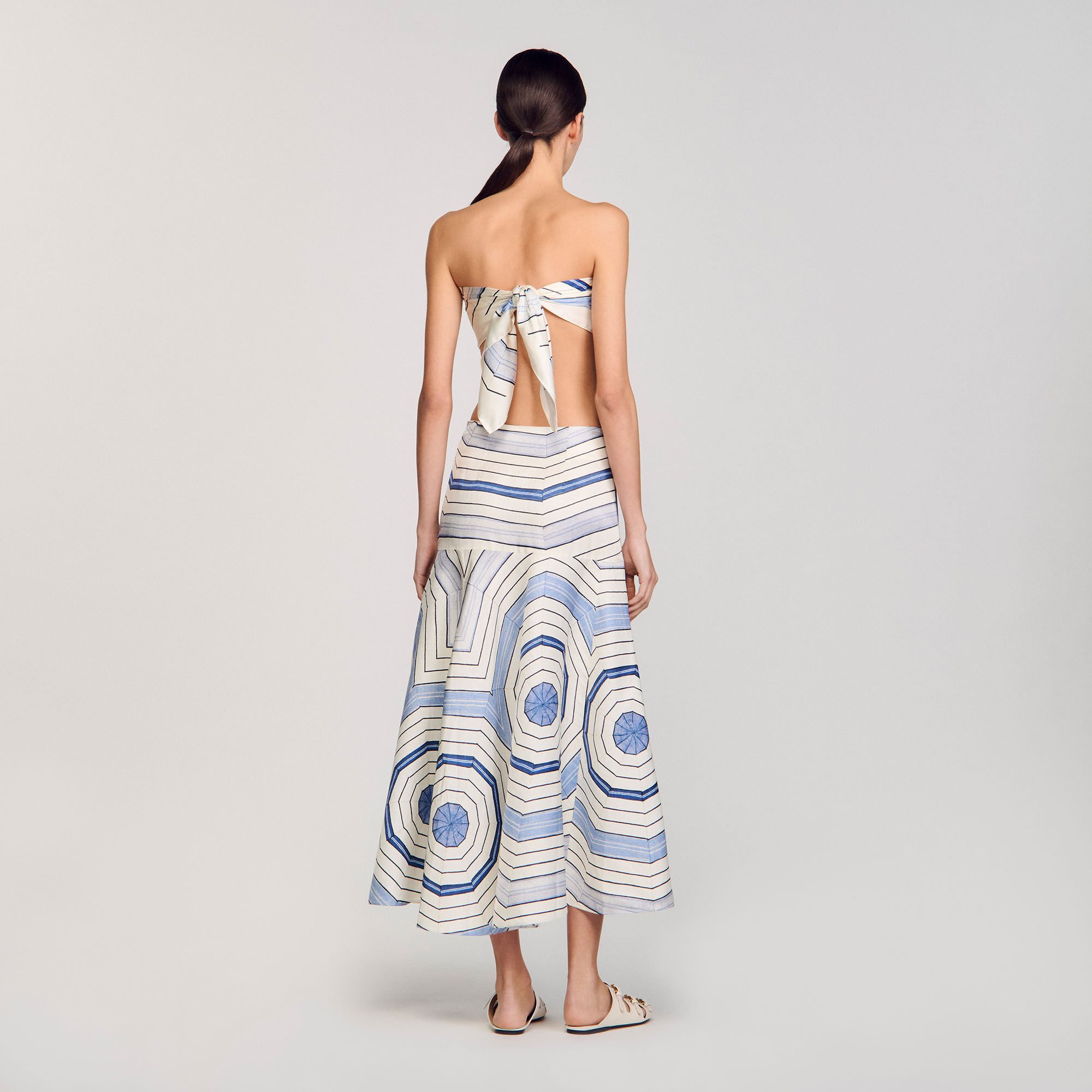 Spiral-motif maxi skirt
