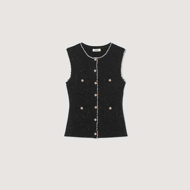 Decorative tweed waistcoat