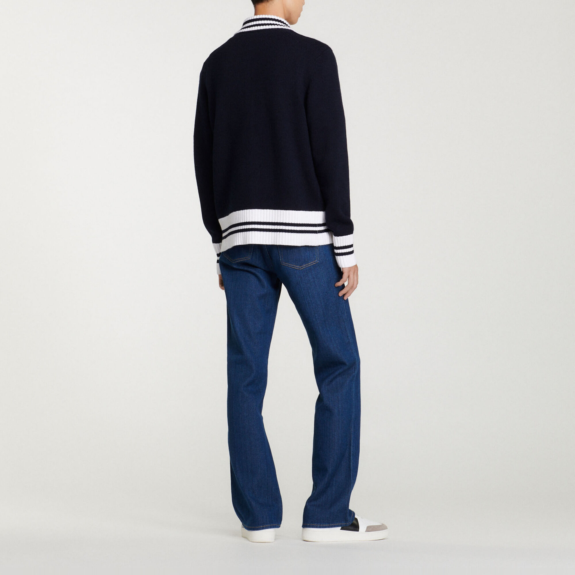 Two-tone knitted cardigan