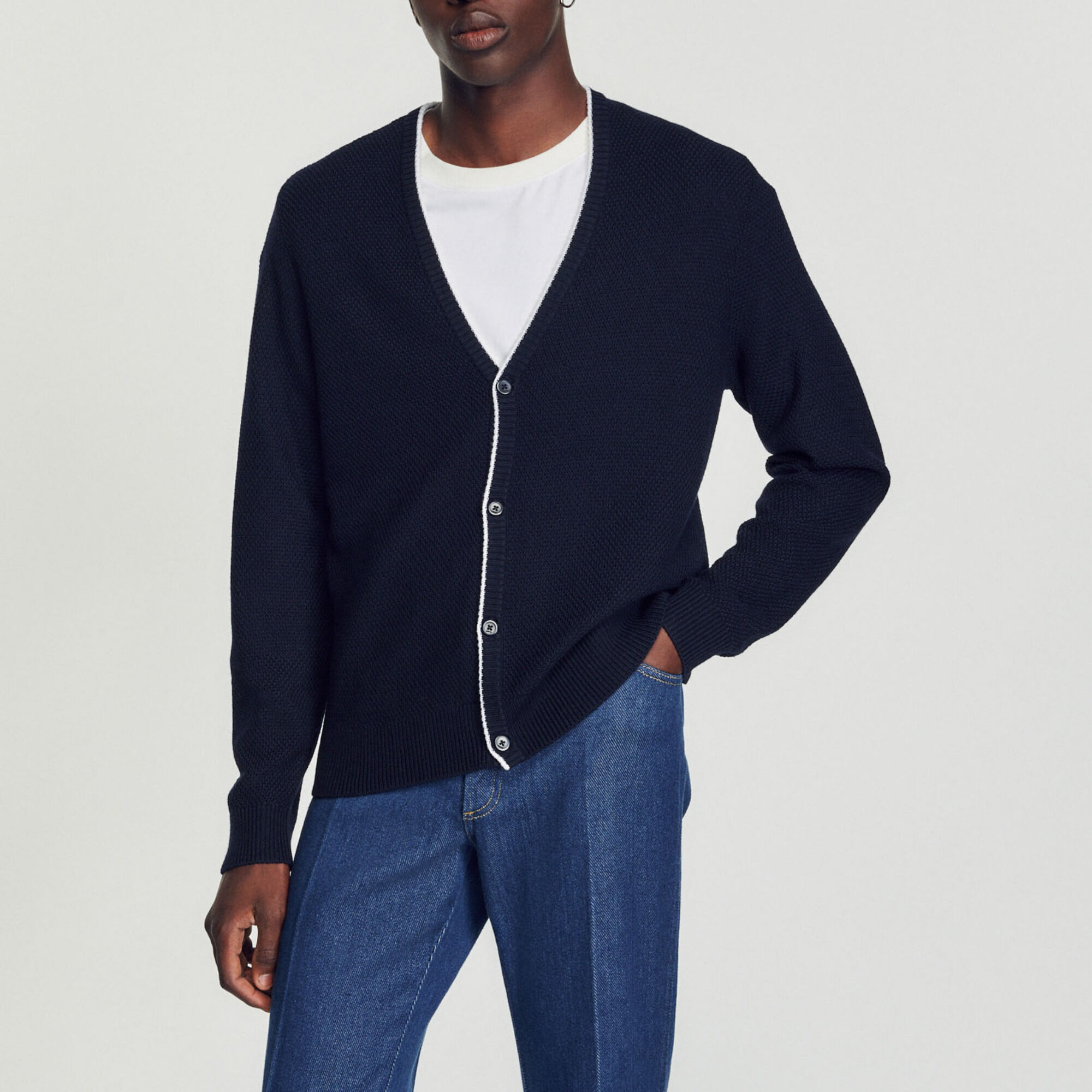 Cardigan with trim