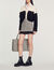 Short houndstooth tweed skirt