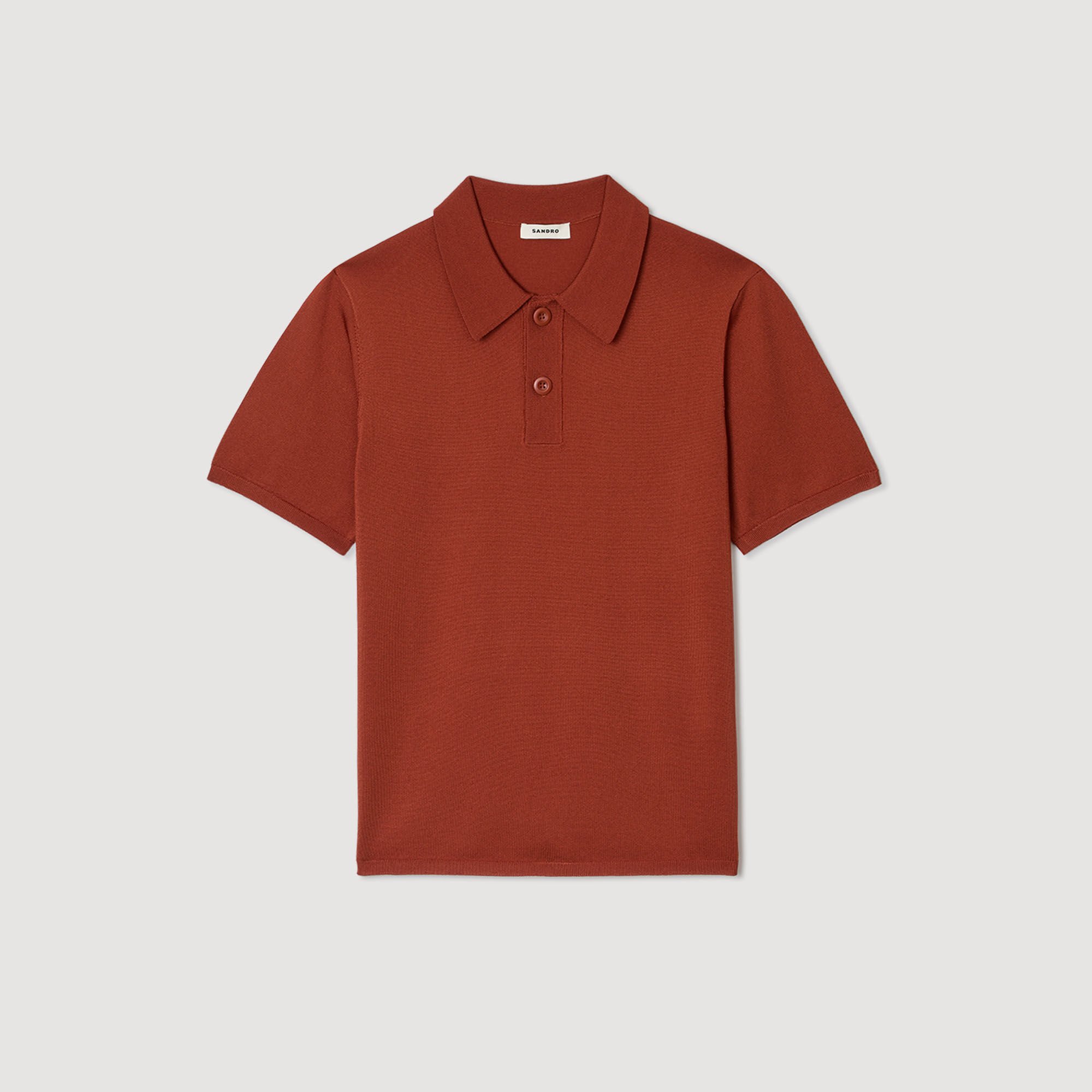 Short-sleeve knitted polo shirt