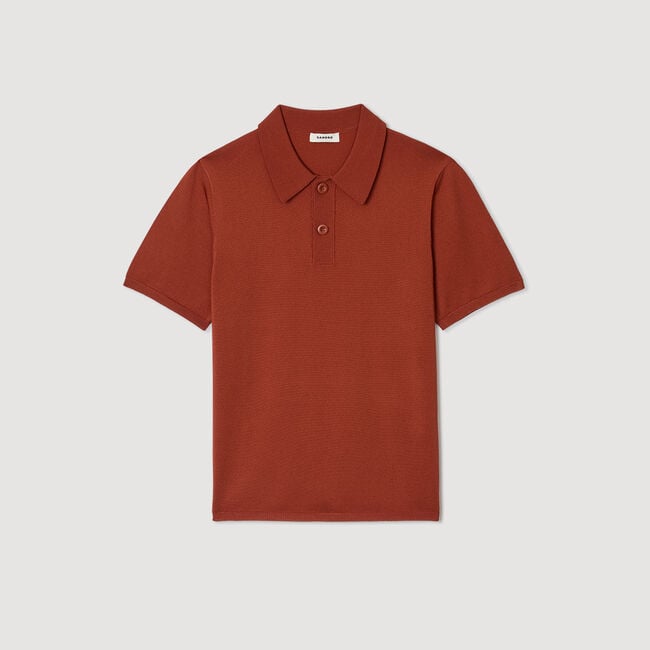 Short-sleeve knitted polo shirt