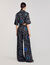Spiral-print silk trousers
