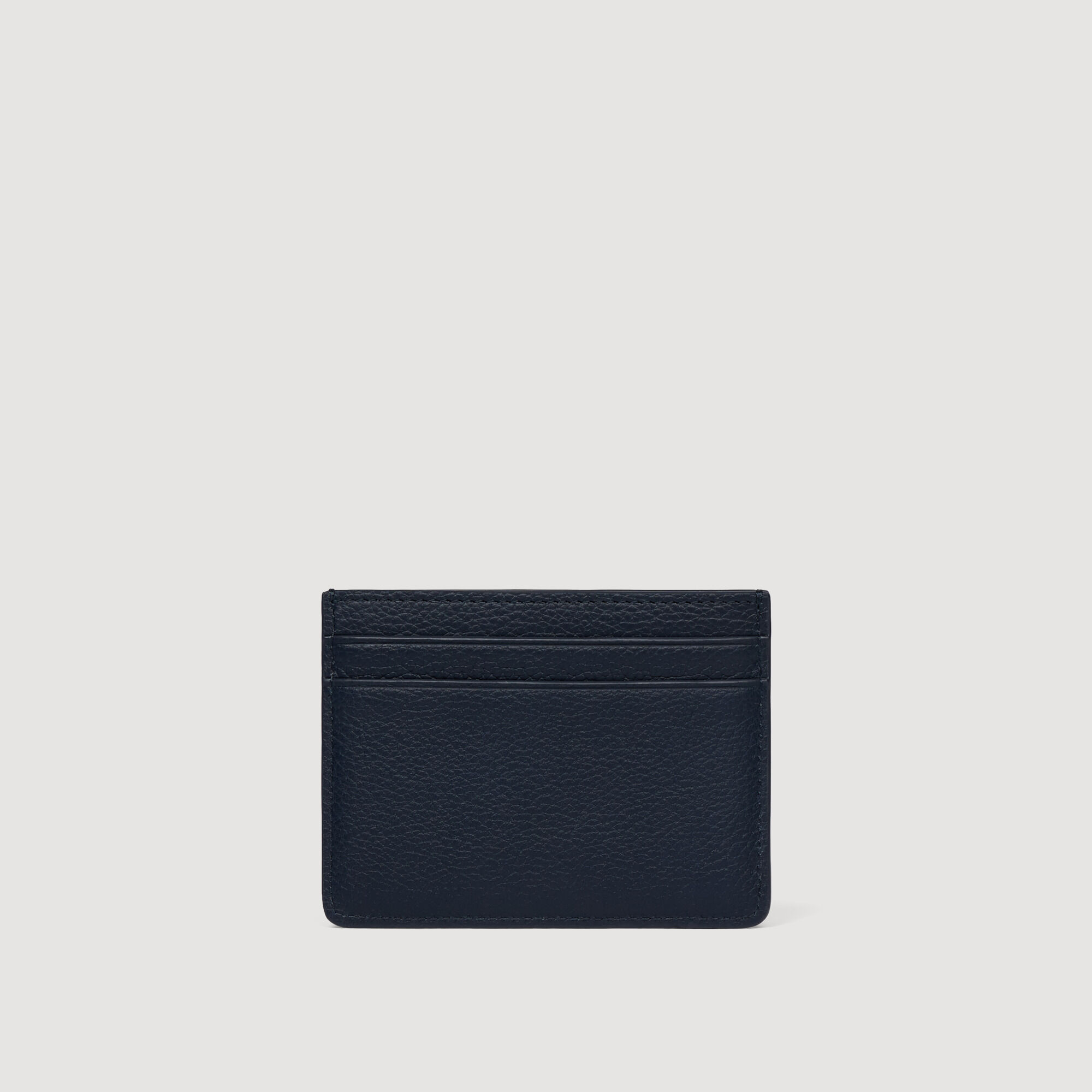 Grained leather card holder