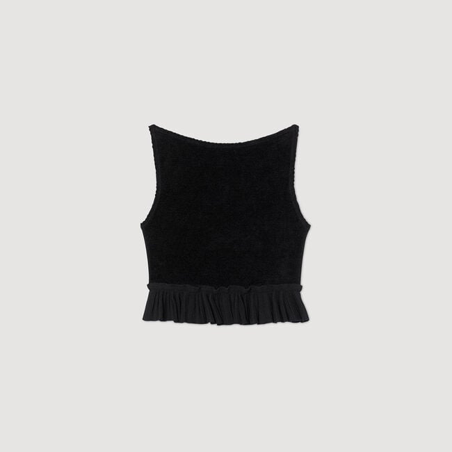 Ruffled knit crop top