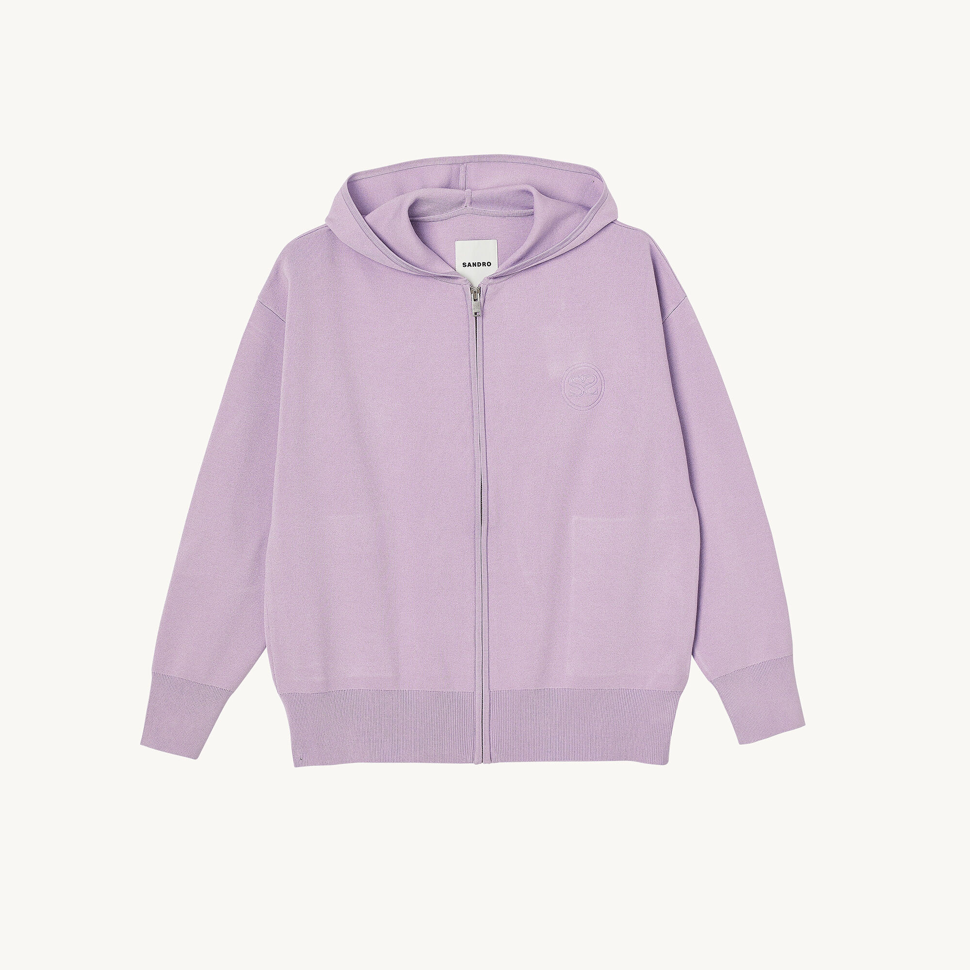  Embroidered zipped hoodie