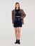Short knit and denim skirt