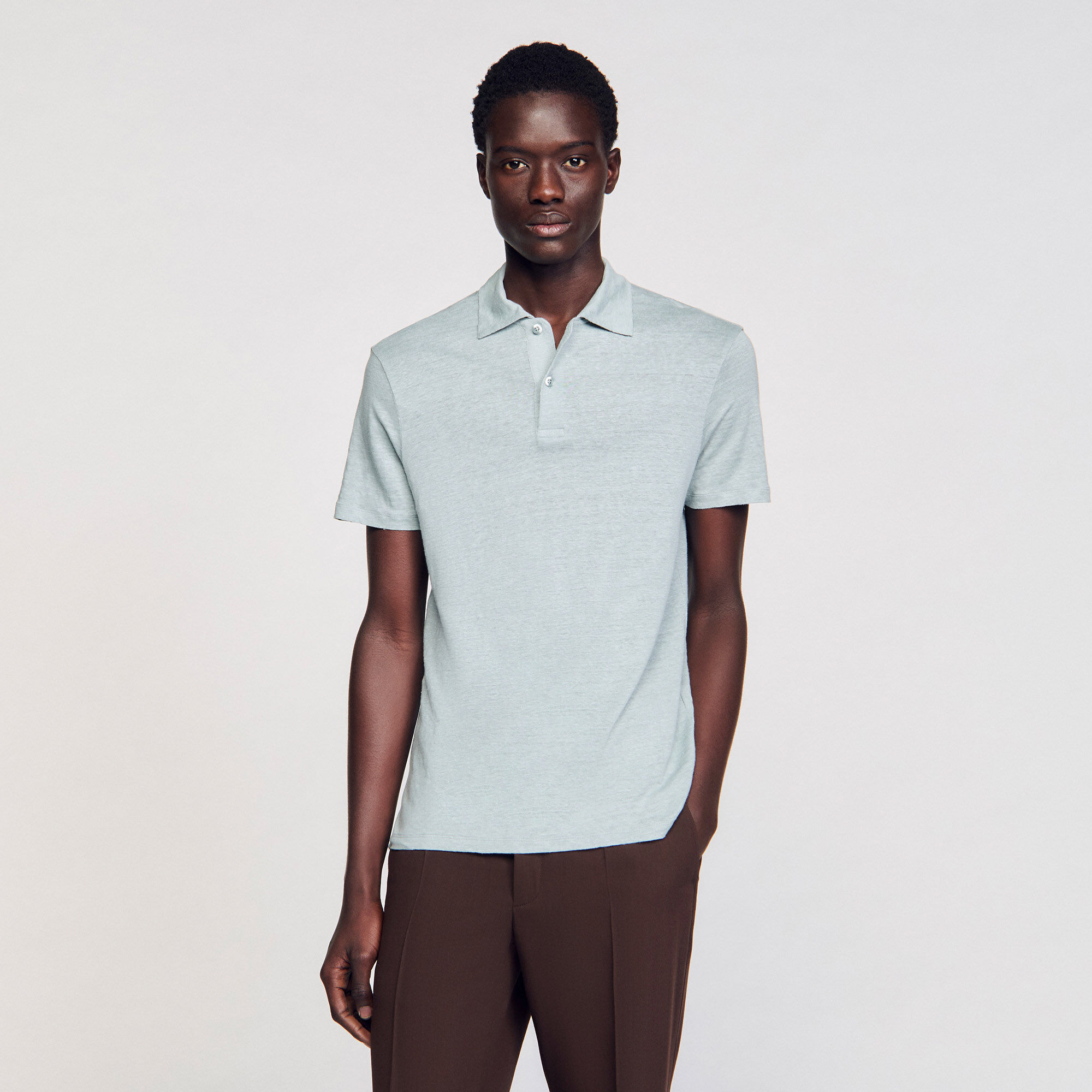 Linen polo shirt