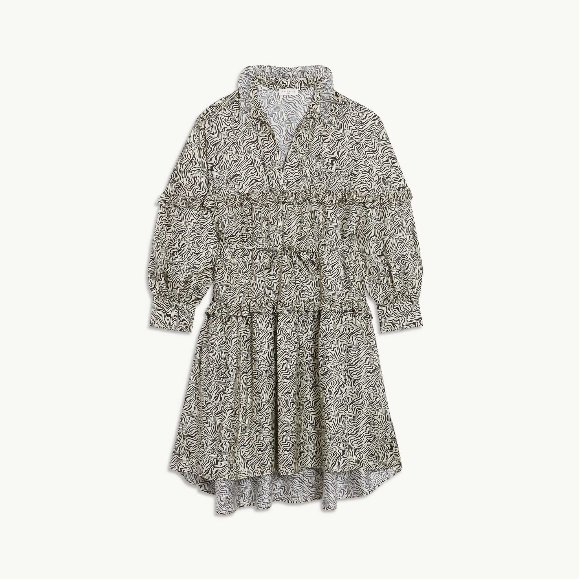 Oversized printed silk dress