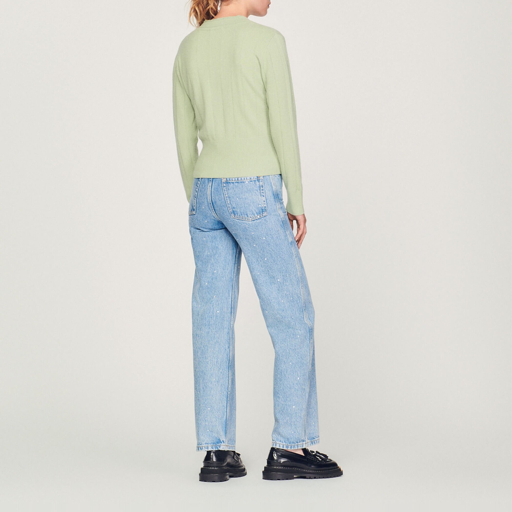 Knitted V-neck sweater