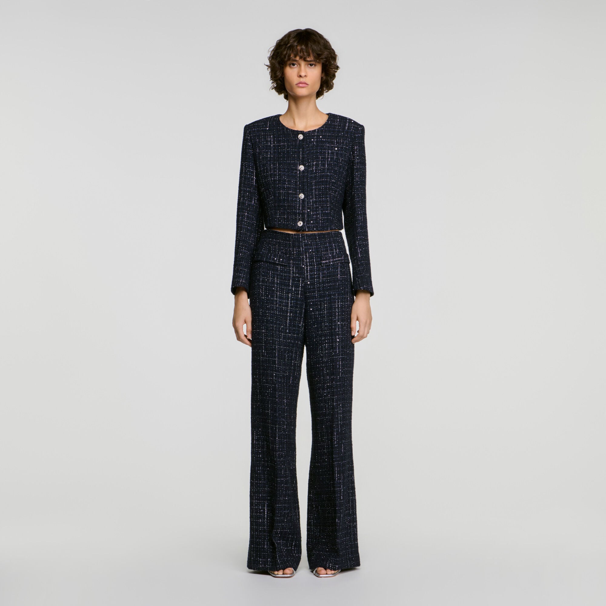 Decorative tweed trousers - Women | Sandro