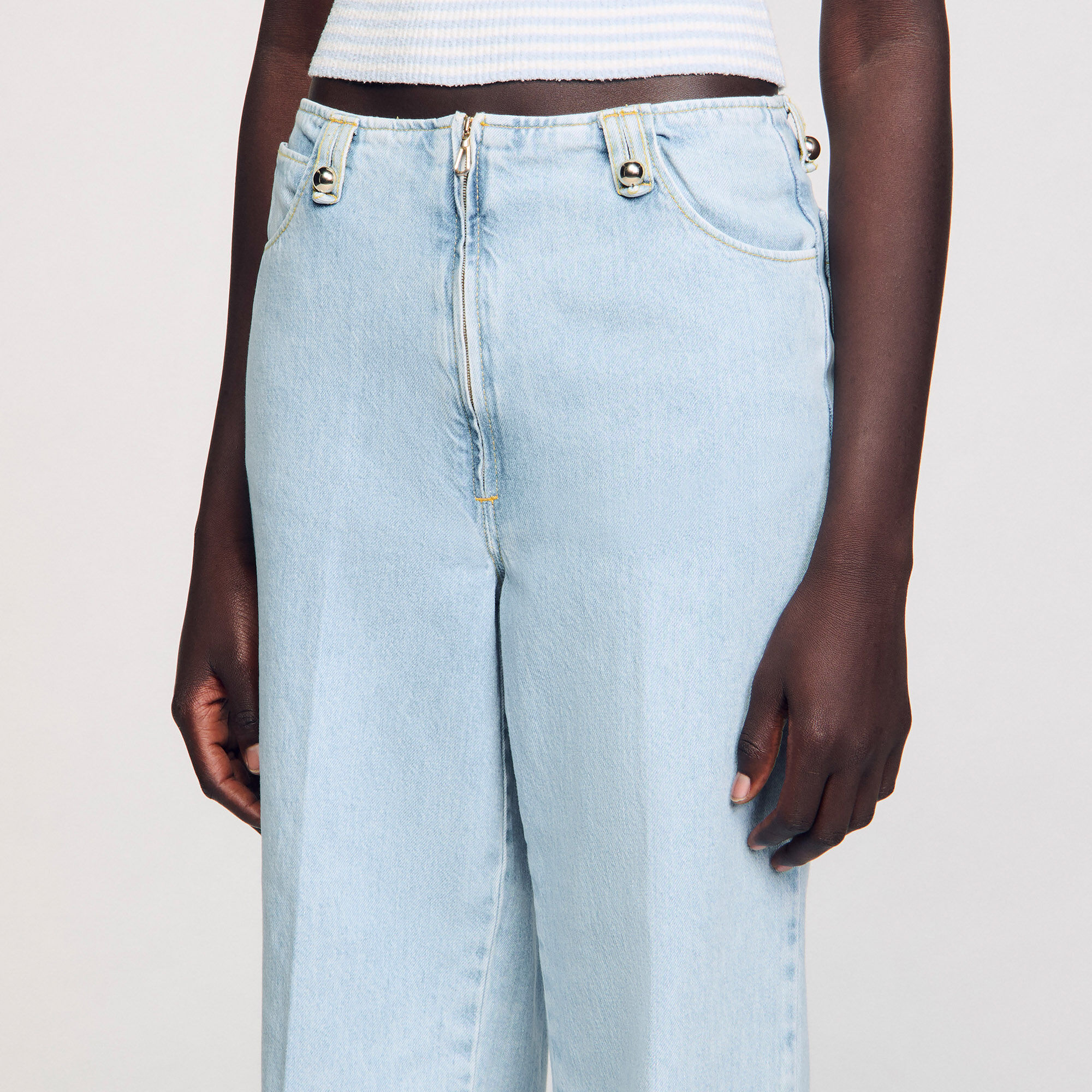 Faded wide-leg jeans