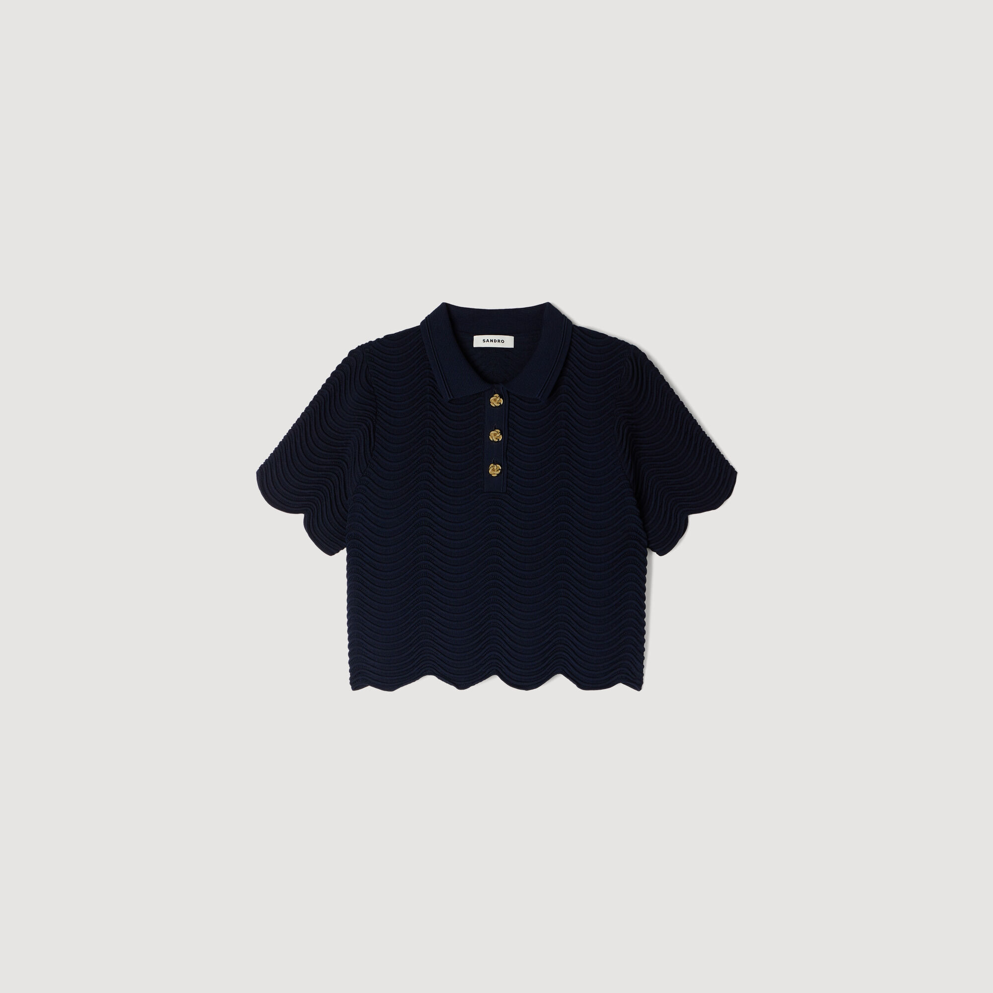 Cropped decorative knit jumper