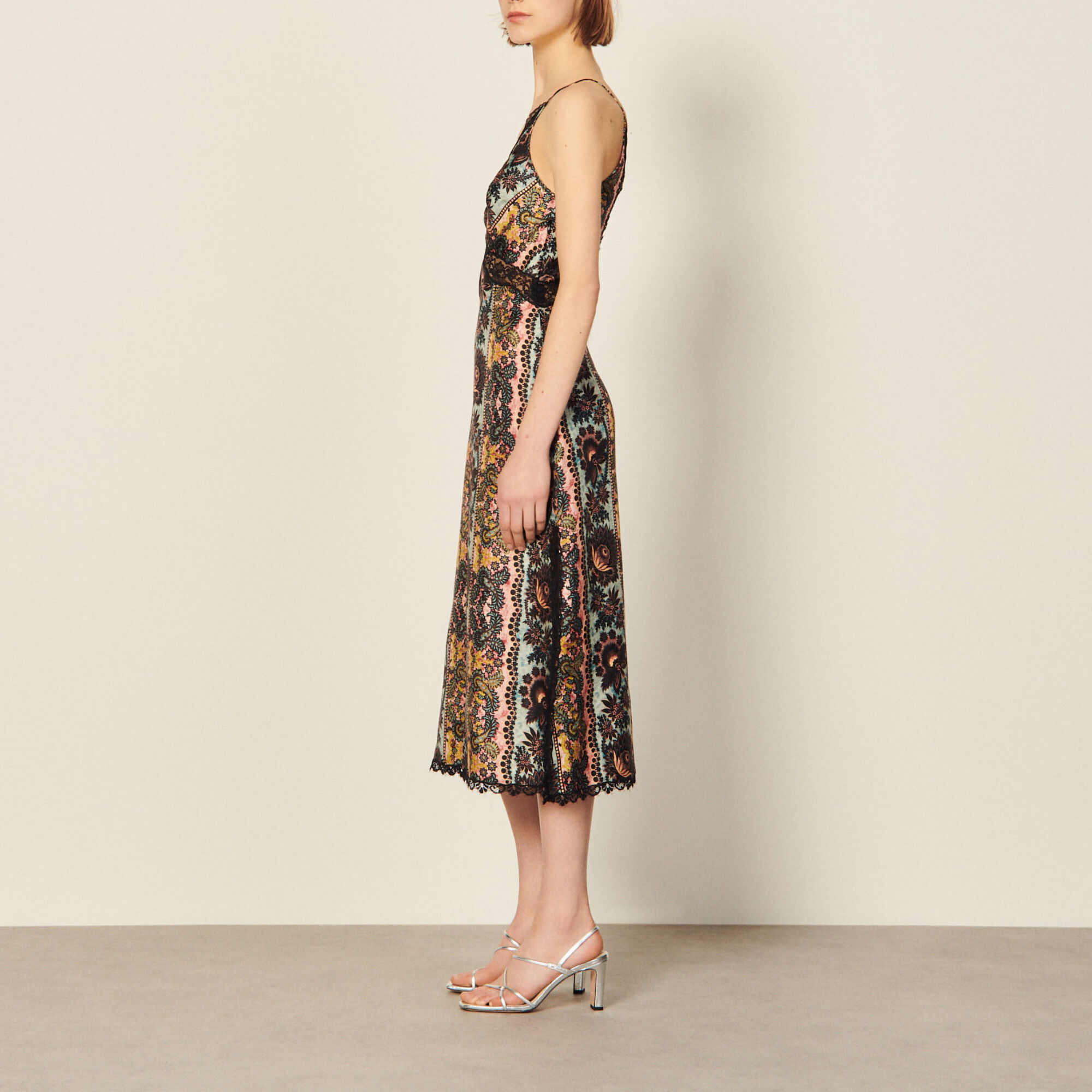 Printed silk dress