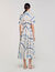 Spiral-motif silk midi dress