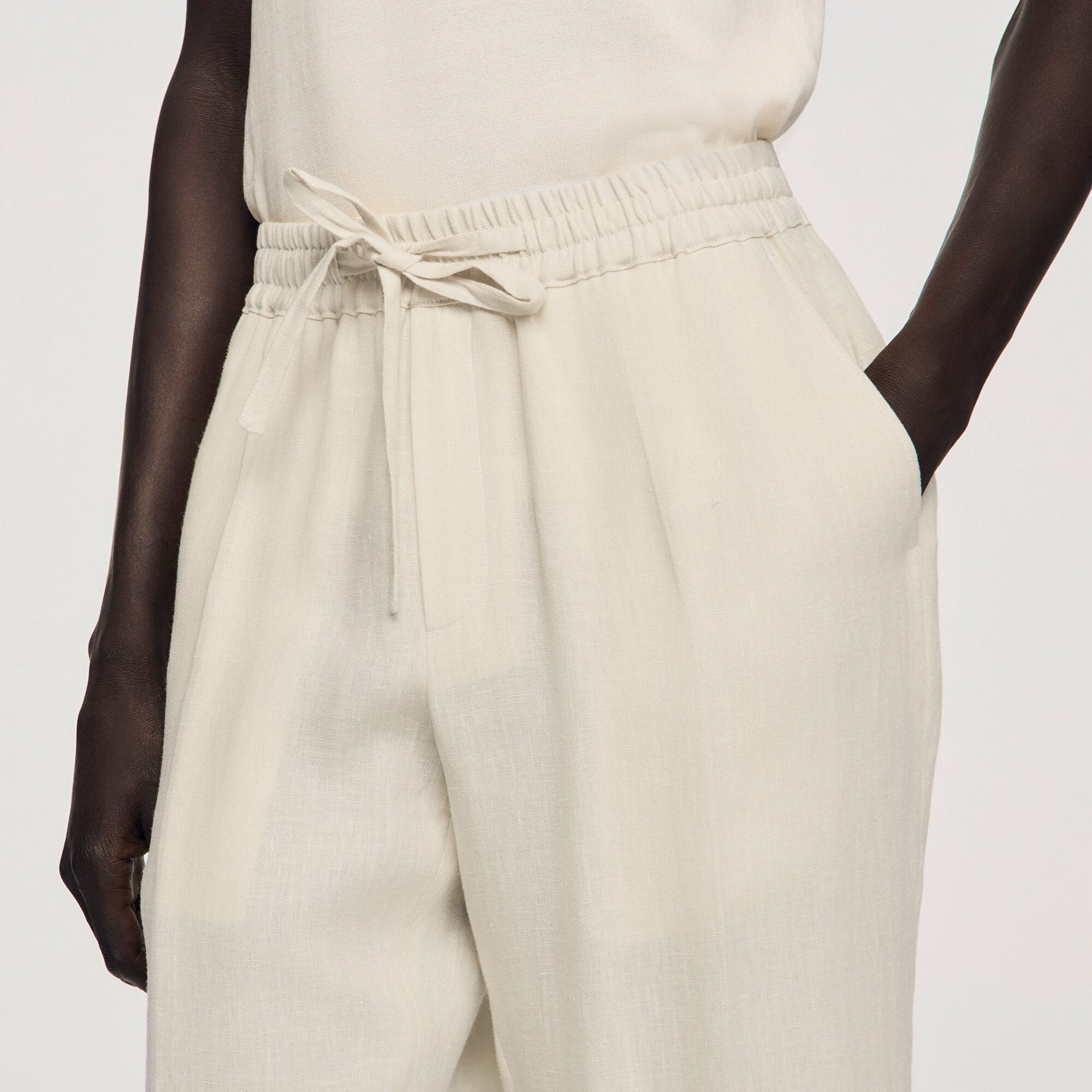 Elasticated linen trousers