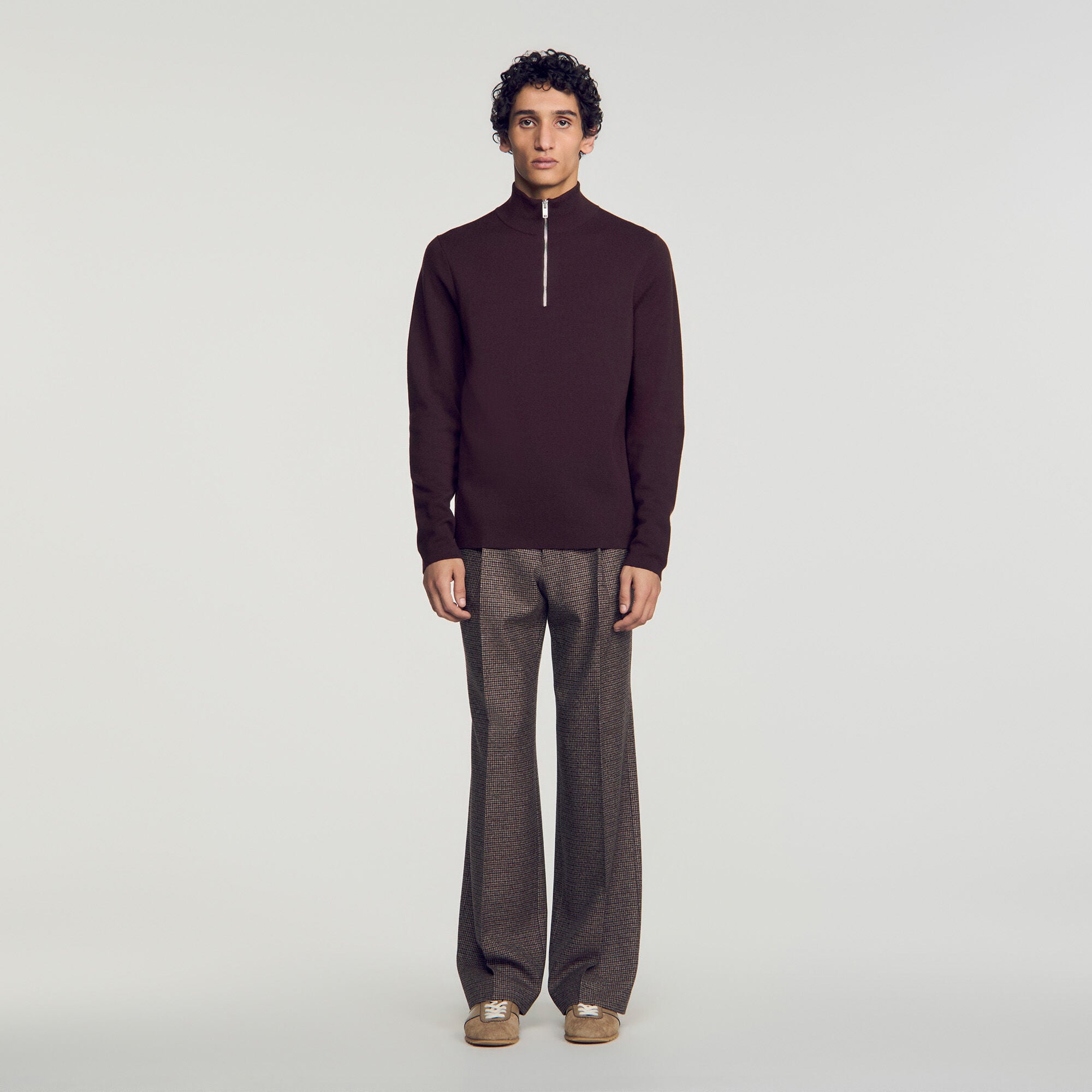 Wool jumper with zip collar - Men | Sandro