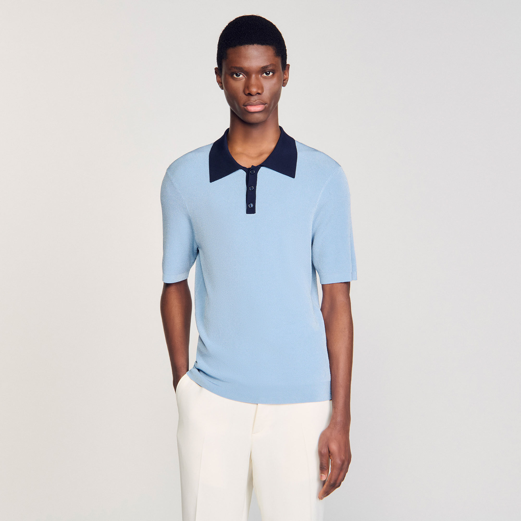 Two-tone polo shirt