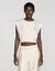 Pleated satin crop top