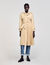 Pleated trench coat with belt