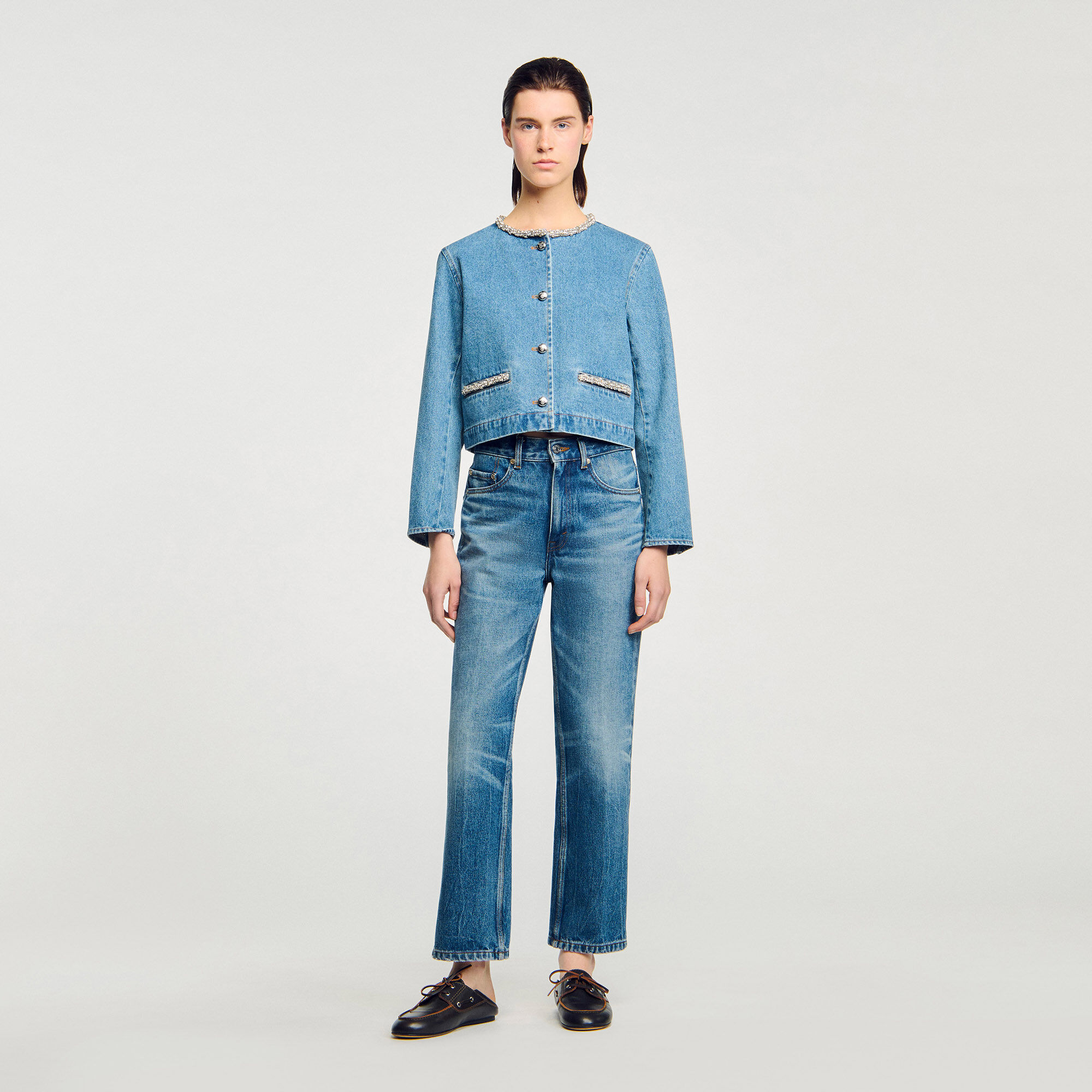 Rhinestone denim jacket