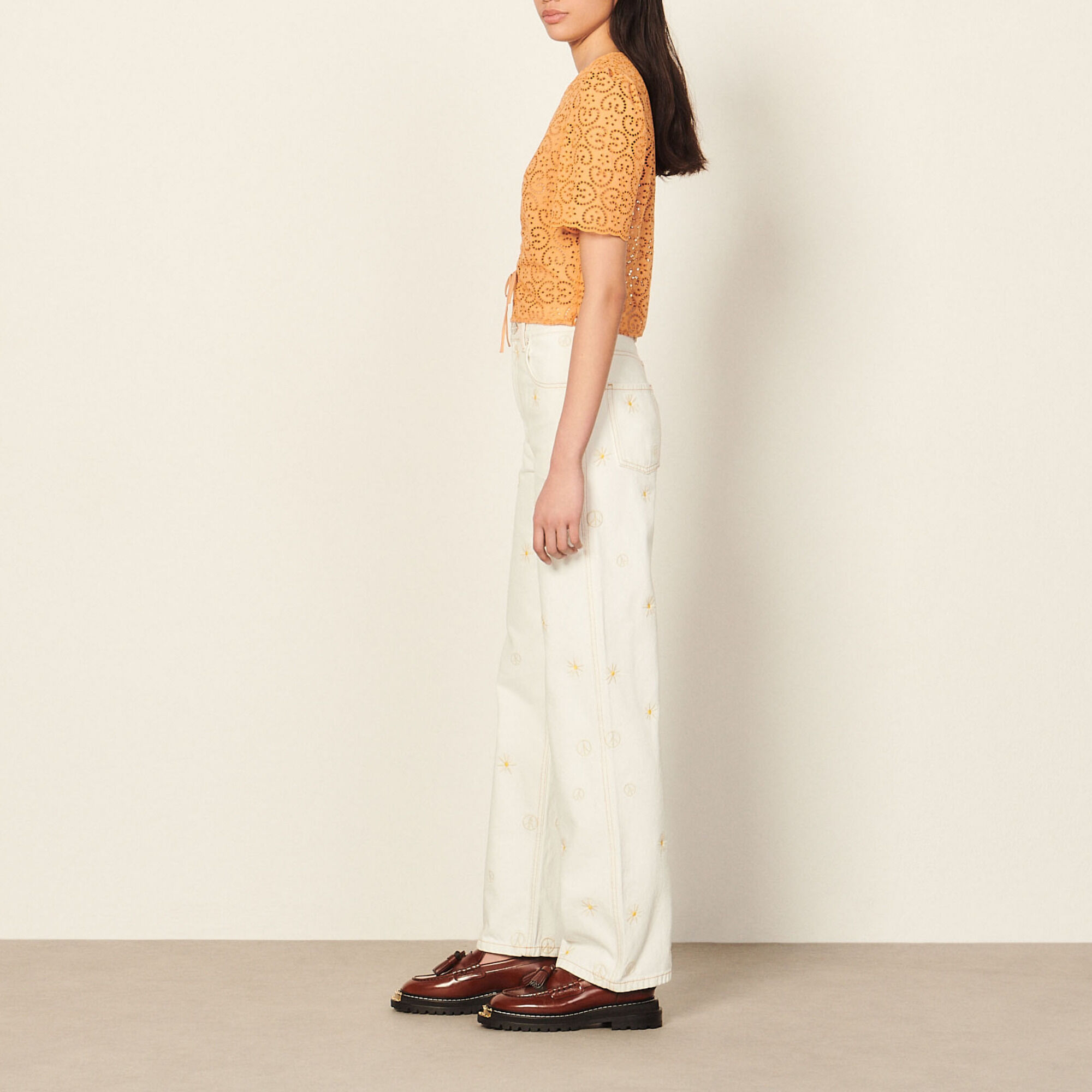  Guipure cropped top