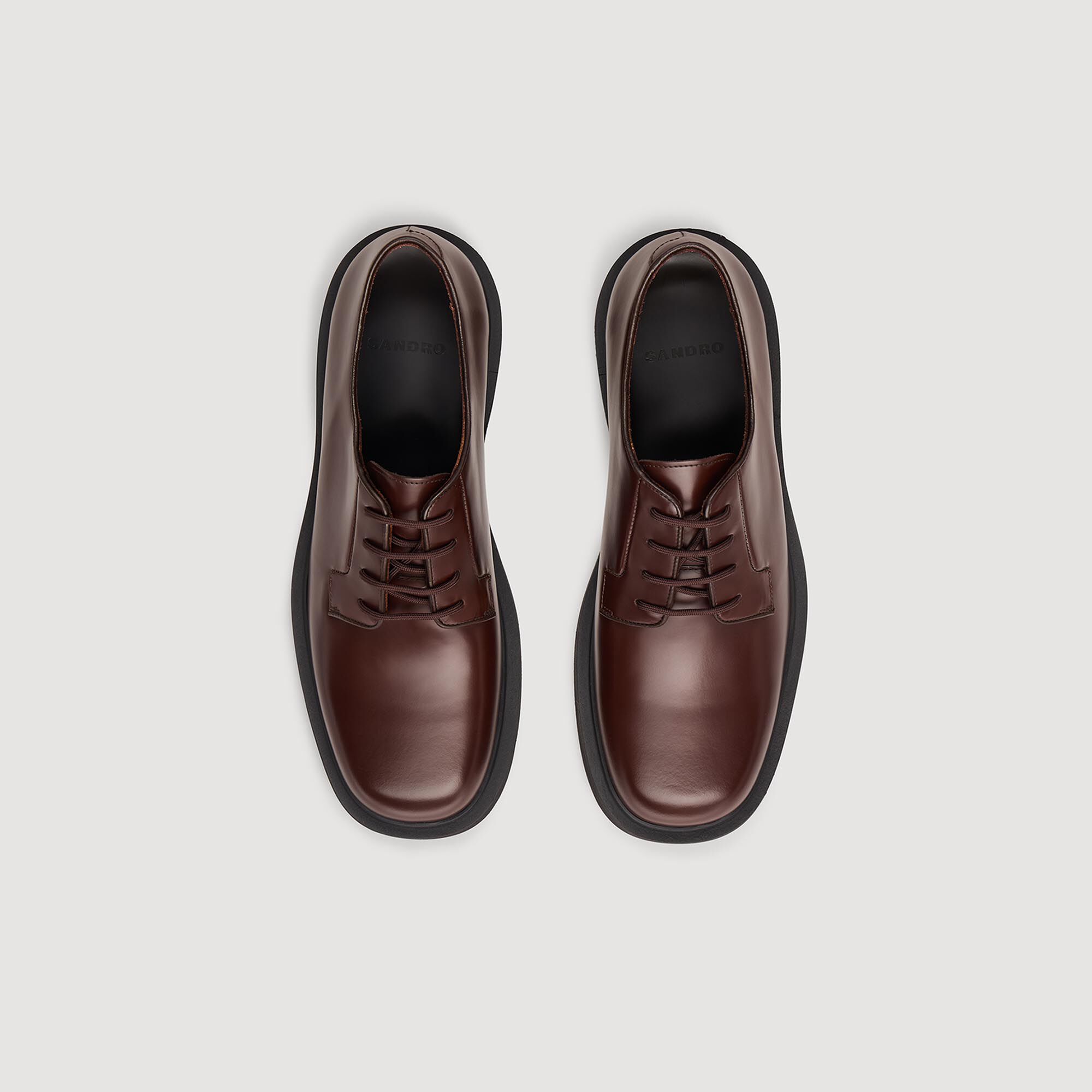 Patent leather derbies