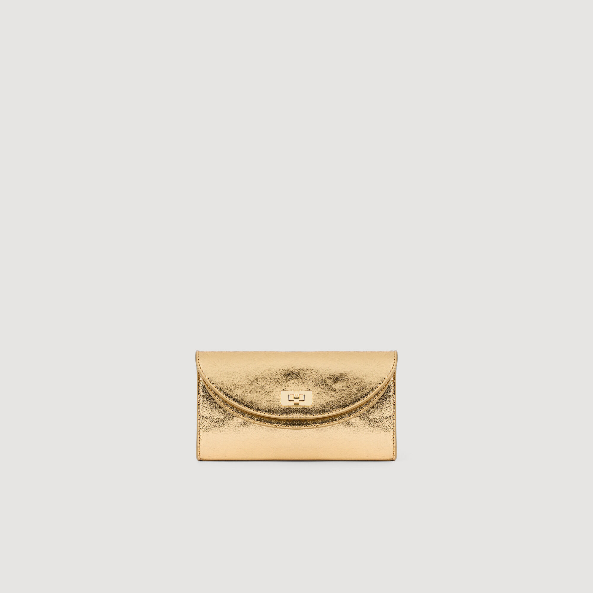 Mambo metallic leather clutch