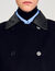 Long wool and leather coat