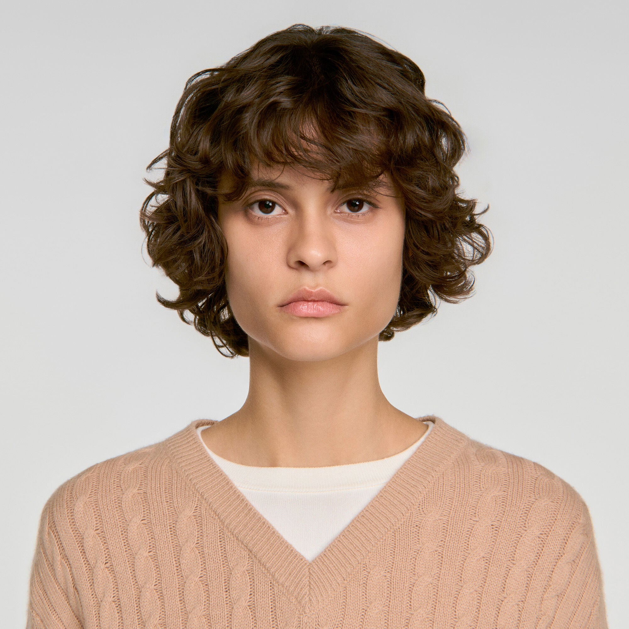2-in-1 cable knit jumper - Women | Sandro