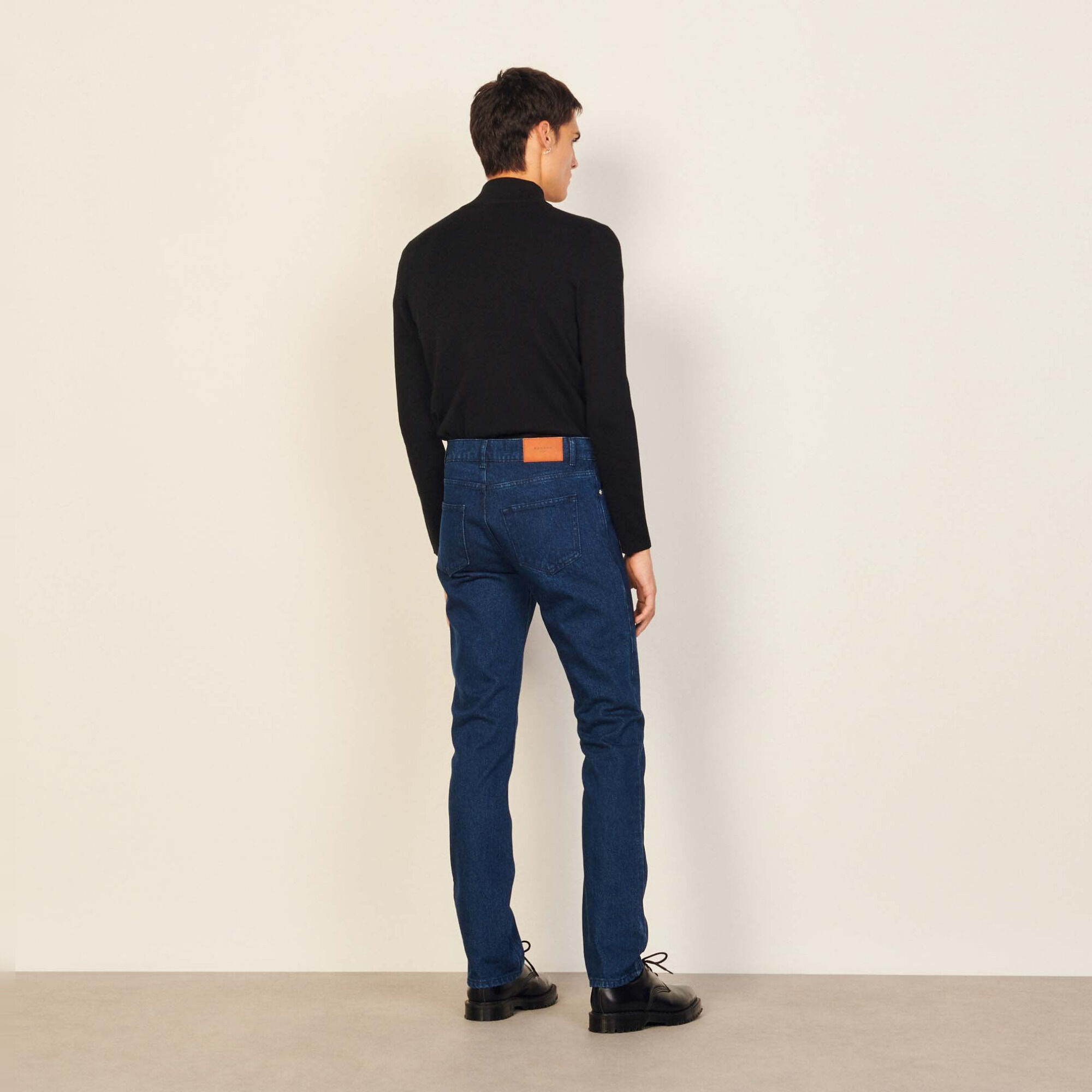 Raw denim cotton jeans