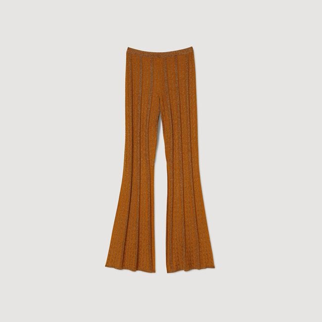 Metallic knit trousers
