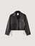Distressed leather jacket