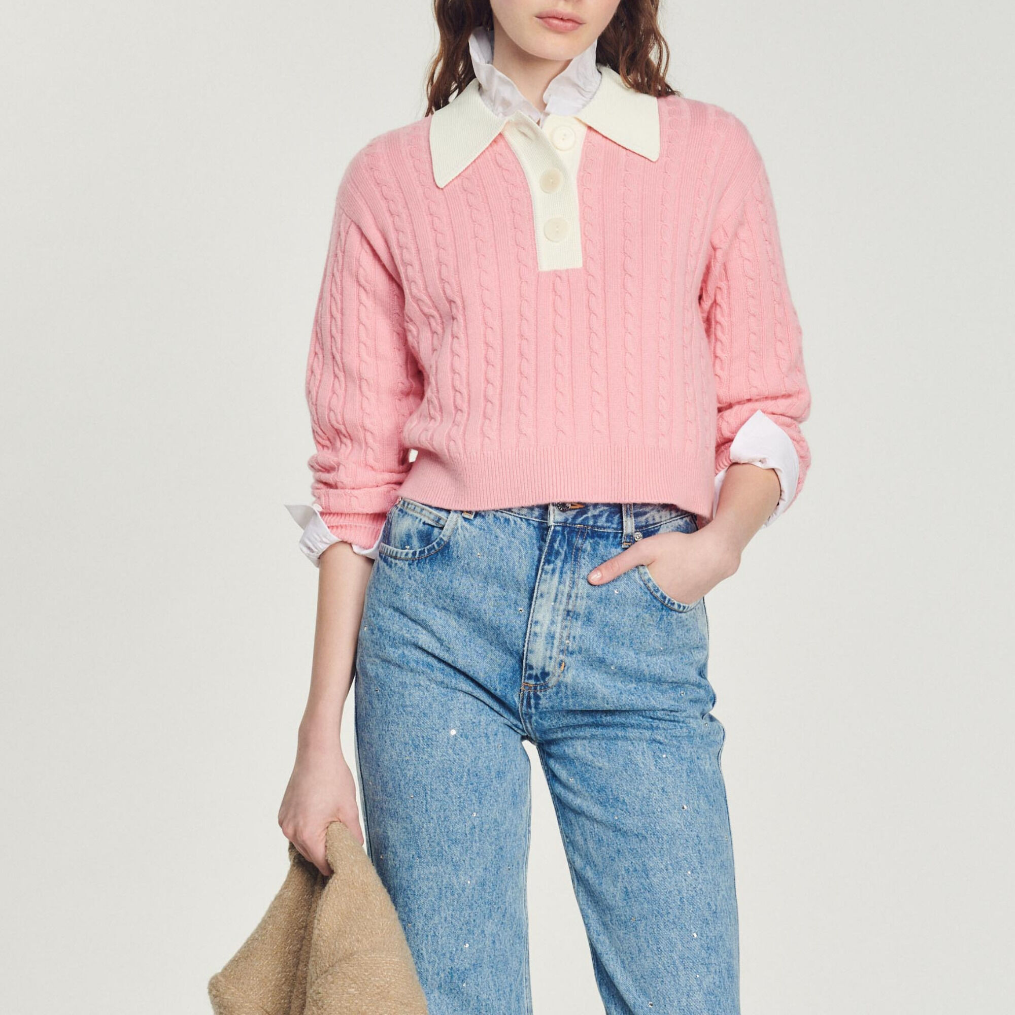 Sandro pink sweater on sale
