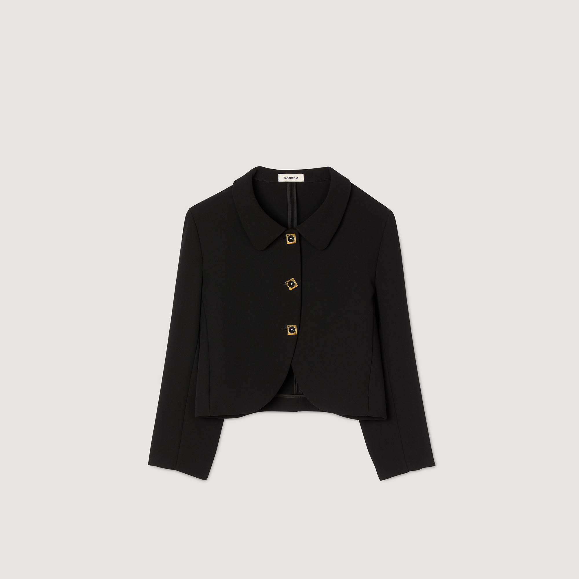Cropped jacket with jewel buttons