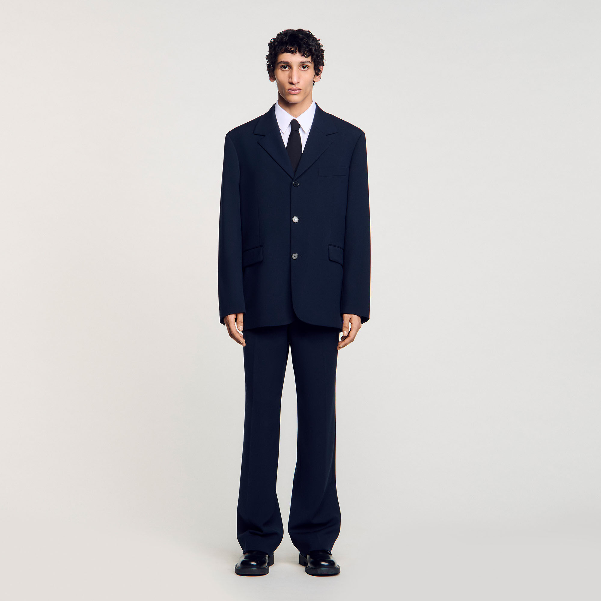 Oversized wool suit jacket