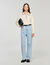 Contrast polo-neck knit jumper