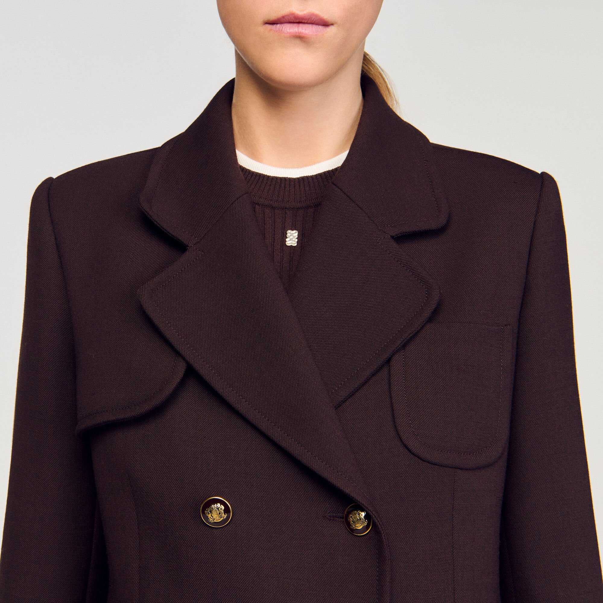 Long double-breasted coat